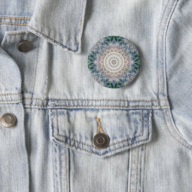 Badge Rond 5 Cm Kaleidoscope fractal (En situation)