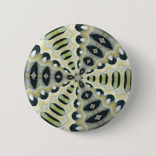 Badge Rond 5 Cm Kaleidoscope Symétrique Tons de Terre