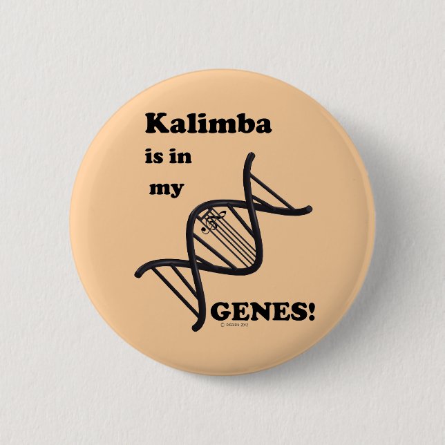 Badge Rond 5 Cm Kalimba est dans mes gènes (Devant)