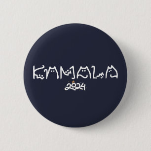 Badge Rond 5 Cm Kamala Cat, Femmes De Chat Sans Enfant Pour Kamala