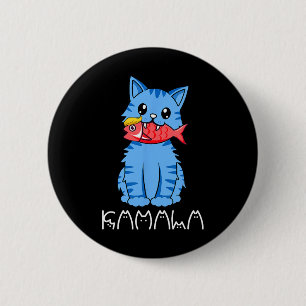Badge Rond 5 Cm Kamala Cat Mange Du Poisson Drôle Harris Trump 202