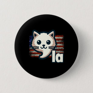 Badge Rond 5 Cm Kamala Cat Usa Drapeau politique Cat Premium