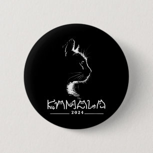 Badge Rond 5 Cm Kamala Cat Voter Kamala-harris 2024