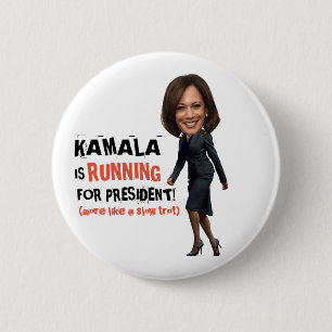 Badge Rond 5 Cm Kamala fonctionne pour le président
