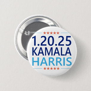 Badge Rond 5 Cm Kamala Harris 1re femme présidente 1.20.25