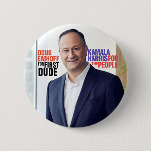 Badge Rond 5 Cm Kamala Harris 2020 "Douglas Emhoff pour le premier