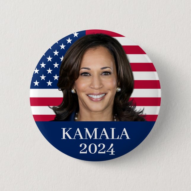 Badge Rond 5 Cm Kamala Harris 2024 (Devant)