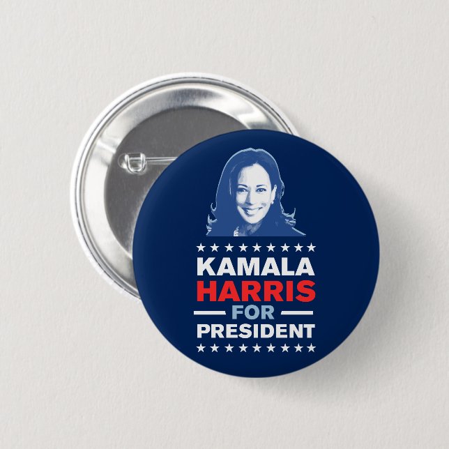 Badge Rond 5 Cm Kamala Harris 2024 (Devant & derrière)