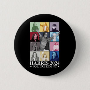 Badge Rond 5 Cm Kamala Harris 2024 Madame la Présidente Election D