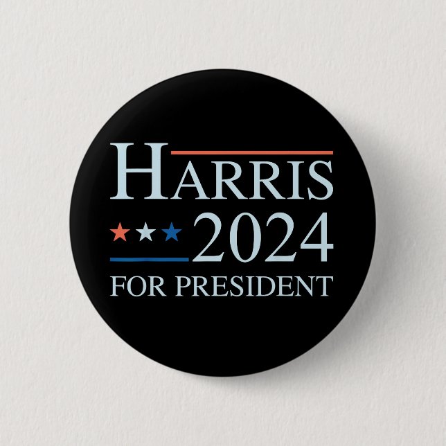 Badge Rond 5 Cm Kamala Harris 2024 Pour Président (Devant)