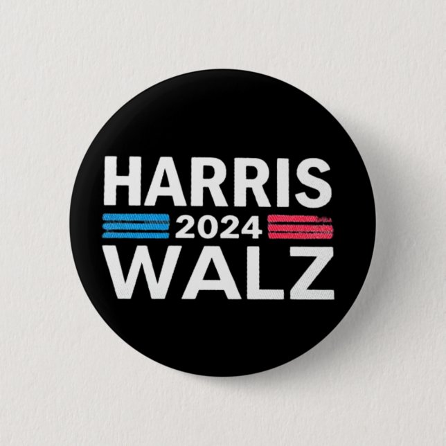 Badge Rond 5 Cm Kamala Harris 2024 Président Comma La Funny Casque (Devant)