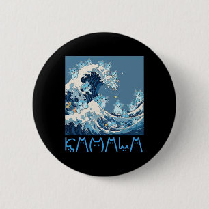 Badge Rond 5 Cm Kamala Harris Blue Cats Wave - Drôle Pour Le Propr