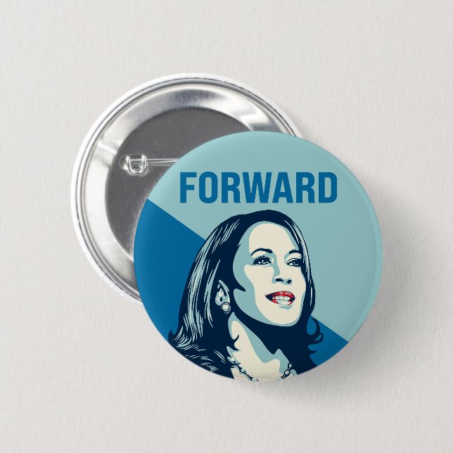 BADGE ROND 5 CM KAMALA HARRIS EN AVANT (Devant & derrière)