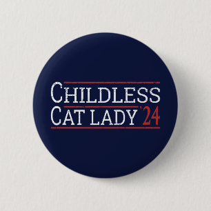 Badge Rond 5 Cm Kamala Harris - Enfless Cat Lady 2024 I