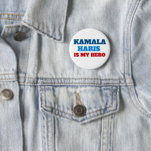 Badge Rond 5 Cm Kamala Harris est mon Héros Parti politique