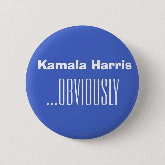 Badge Rond 5 Cm Kamala Harris...ÉVIDEMMENT (Devant)