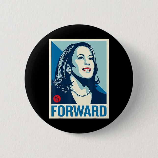 Badge Rond 5 Cm Kamala Harris Forward (Devant)