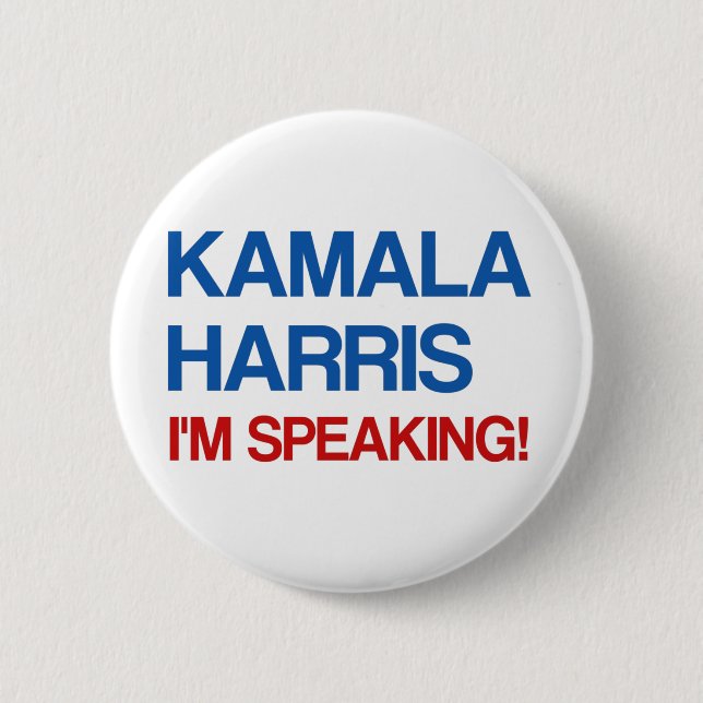 Badge Rond 5 Cm Kamala Harris Je parle ! (Devant)