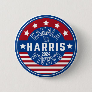 Badge Rond 5 Cm Kamala Harris Madame la Présidente 2024