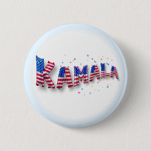 Badge Rond 5 Cm Kamala Harris mignon Alphabets de ballons du pavil