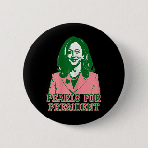 Badge Rond 5 Cm Kamala Harris Pink & ; Green Presidential Run F