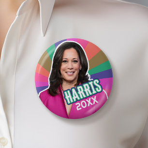 Badge Rond 5 Cm Kamala Harris - pop art coloré conception de campa