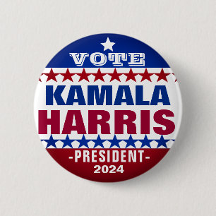 Badge Rond 5 Cm Kamala Harris pour le Bouton Campagne Président 20