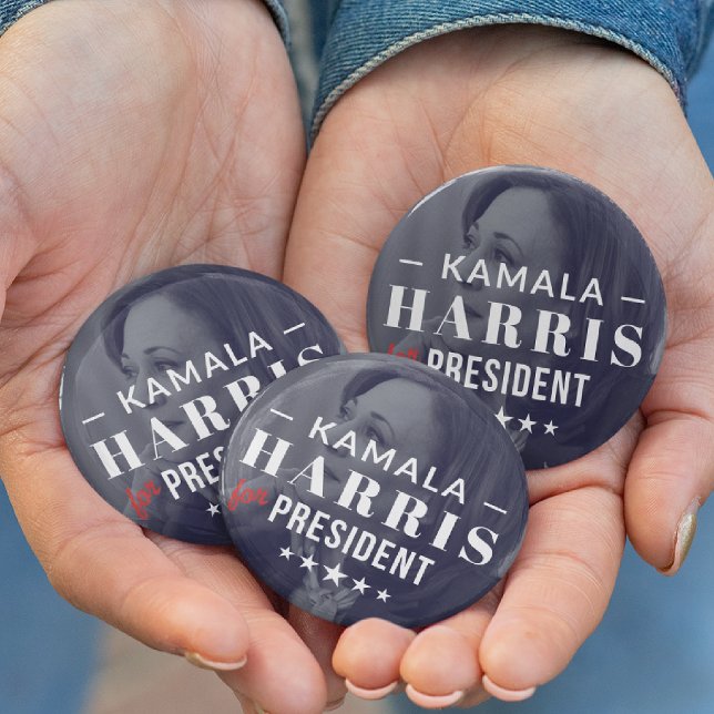 Badge Rond 5 Cm Kamala Harris pour le président 2024 Photo Button  (Créateur téléchargé)