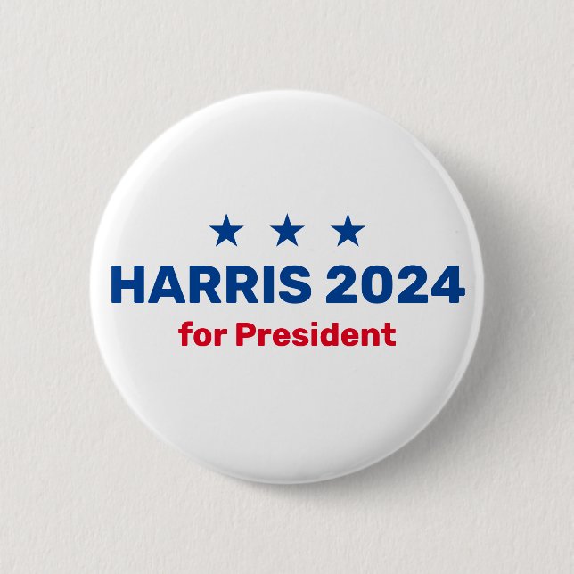 Badge Rond 5 Cm Kamala Harris Pour Président 2024 (Devant)