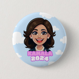 Badge Rond 5 Cm Kamala Harris Pour Président Button 2024