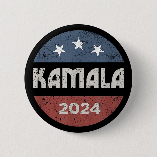 Badge Rond 5 Cm Kamala Harris Présidente 2024  (Devant)