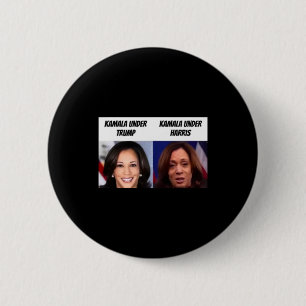 Badge Rond 5 Cm Kamala Harris sous Trump Drôle partisan de Trump