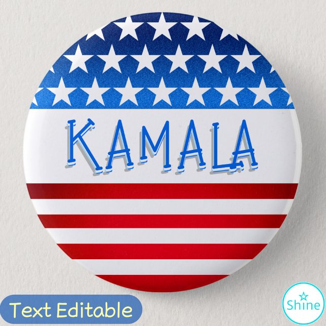 Badge Rond 5 Cm Kamala Harris Supporter Ventilateurs bénévoles Tex (Créateur téléchargé)