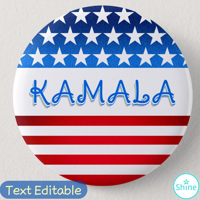 Badge Rond 5 Cm Kamala Harris Supporter Volontaires Démocrates SWA (Créateur téléchargé)