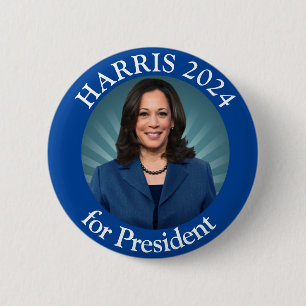 Badge Rond 5 Cm Kamala Harris Tim Walz 2026 Vote Démocrate Préside