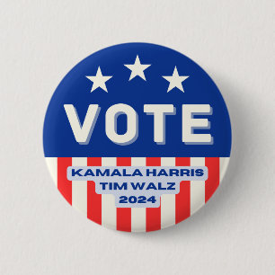 Badge Rond 5 Cm Kamala Harris - Tim Walz Circle