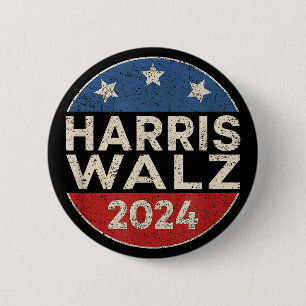 Badge Rond 5 Cm Kamala Harris Tim Walz Waltz 2024 Hommes rétro fem