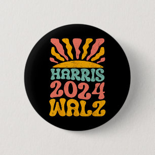 Badge Rond 5 Cm Kamala Harris Tim Wheimer 2024 Retro Cat Lady Fema