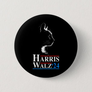 Badge Rond 5 Cm Kamala Harris Wheimer 2024 Cat Funny Vp Vice Presi