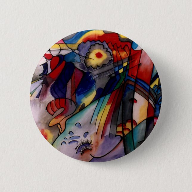 Badge Rond 5 Cm Kandinsky 1913 Peinture Abstraite (Devant)