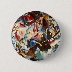 Badge Rond 5 Cm Kandinsky Composition VI Peinture Abstraite