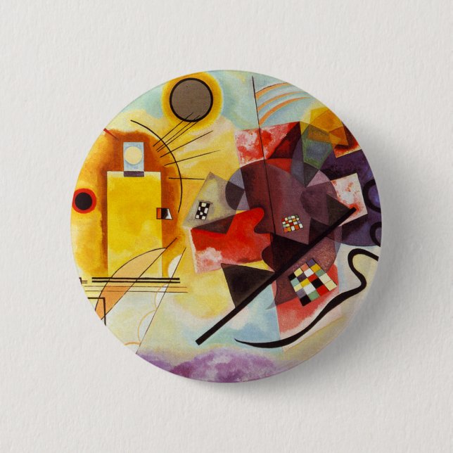 Badge Rond 5 Cm Kandinsky jaune bleu (Devant)