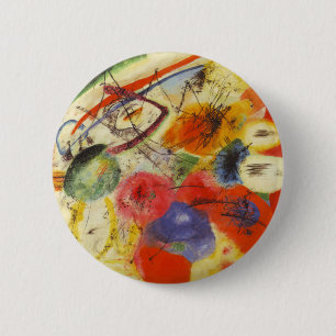 Badge Rond 5 Cm Kandinsky Noir frappe la peinture Abstraite