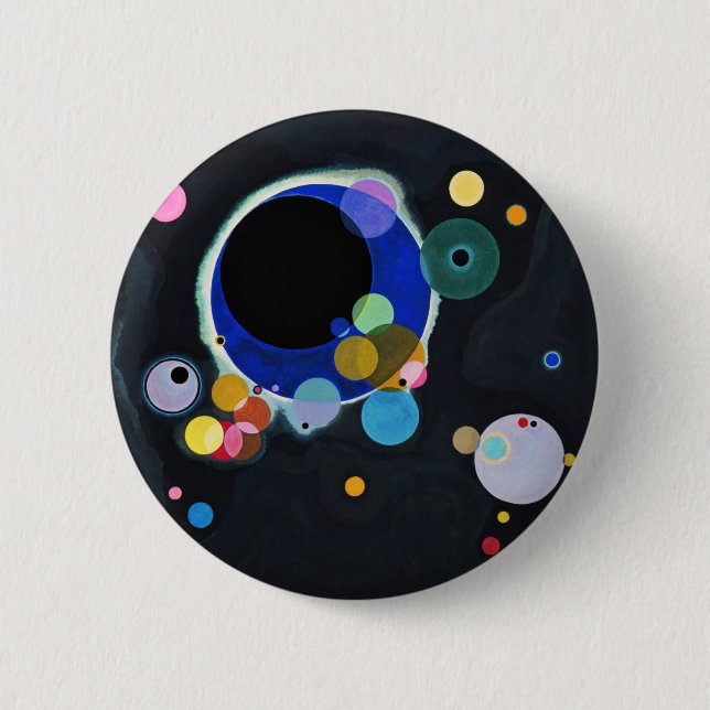 Badge Rond 5 Cm Kandinsky Plusieurs Cercles Artwork (Devant)