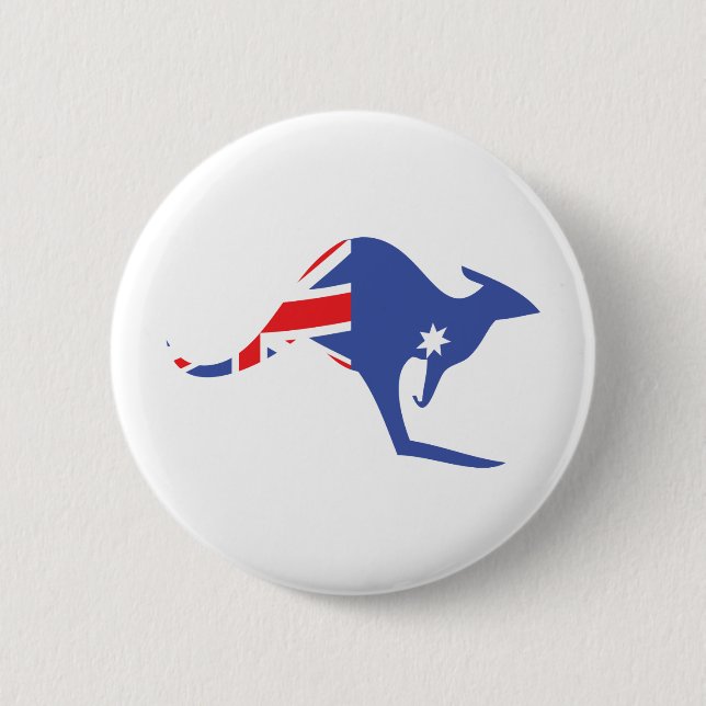 Badge Rond 5 Cm kangourou australien (Devant)