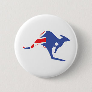 Badge Rond 5 Cm kangourou australien