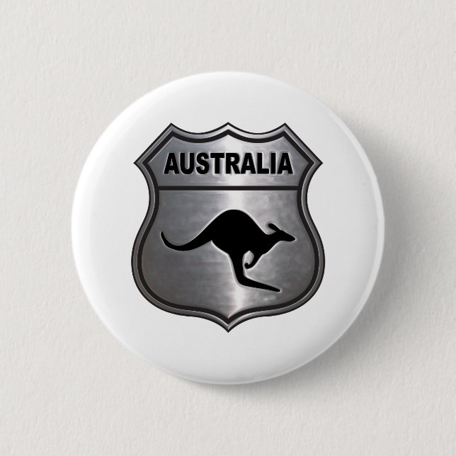 Badge Rond 5 Cm Kangourou de l'Australie (Devant)