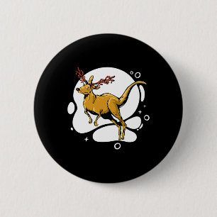 Badge Rond 5 Cm Kangourou de Noël drôle de Renne Australie Hommes