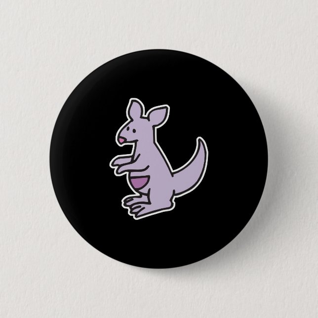 Badge Rond 5 Cm kangourou mauve (Devant)