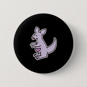 Badge Rond 5 Cm kangourou mauve